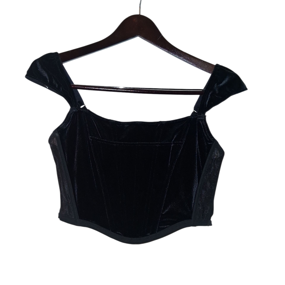 Victoria's Secret Black Velvet Crop Top